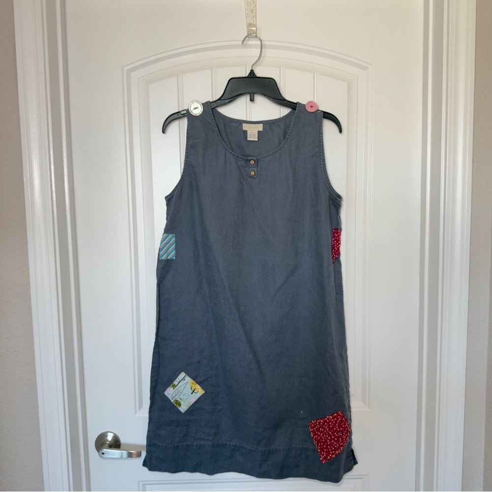 Vintage J.Jill Medium Multicolor Patchwork Whimsical Dress Lagenlook Cottagecore